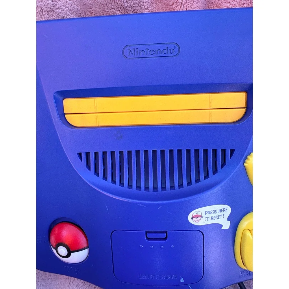 Nintendo 64 N64 Pikachu Pokemon Edition Blue Console Bundle with Control TESTED
